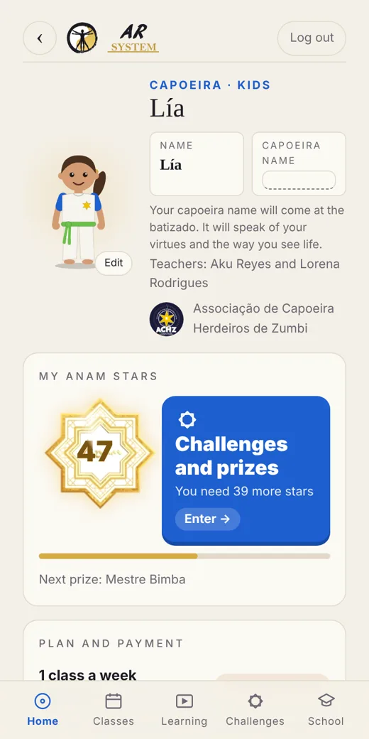 The ARsystem app on a phone