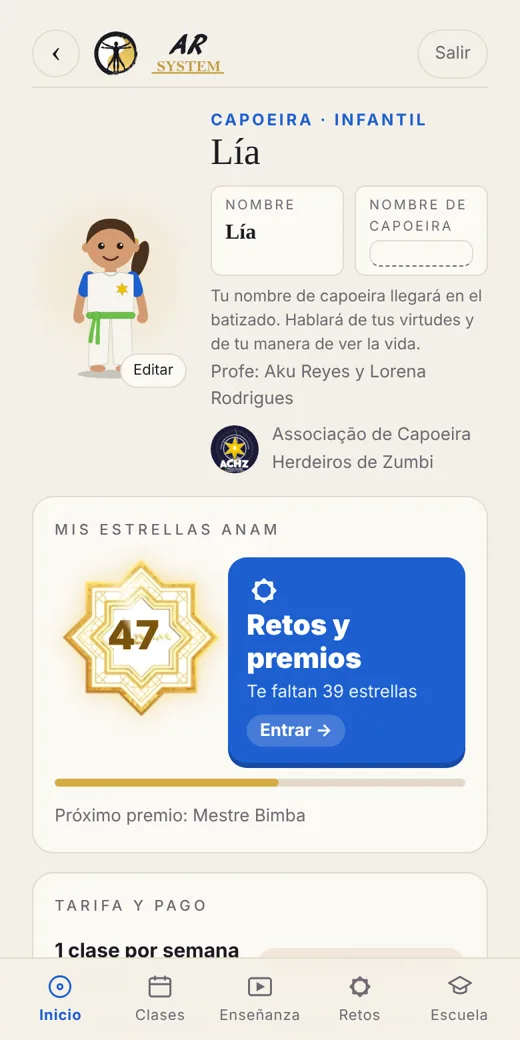 La app ARsystem en un móvil
