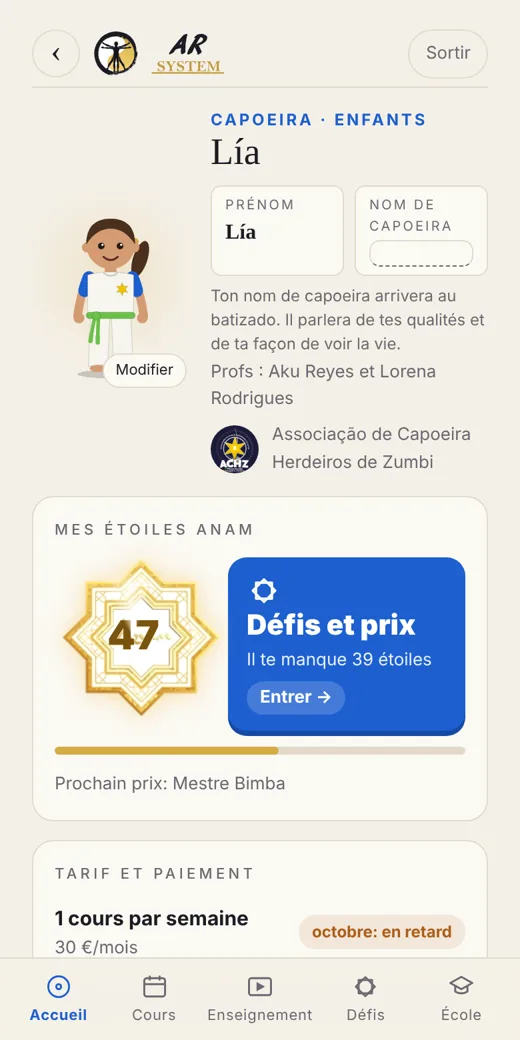 L'appli ARsystem sur un téléphone