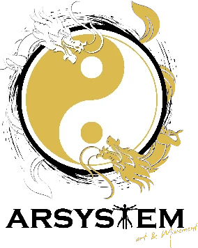 Símbolo de ARsystem: el dragón blanco y el dorado, el Yin-Yang y el círculo Ensō