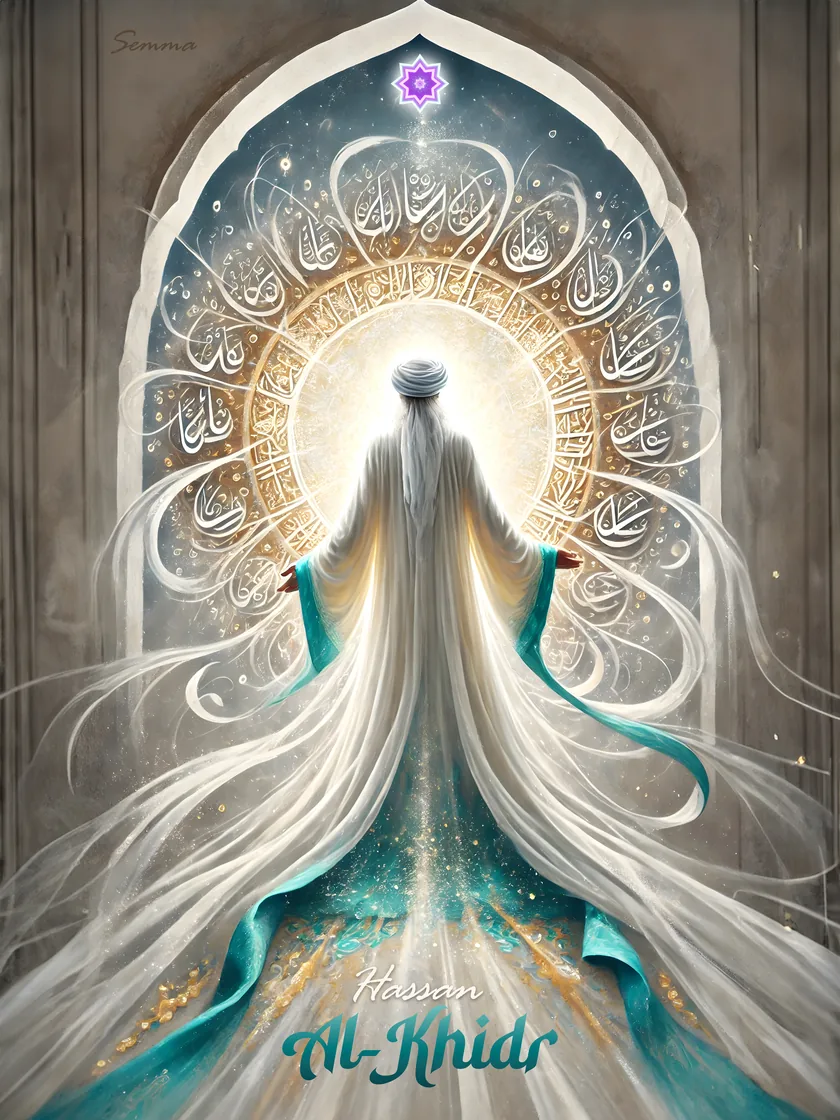Hassan Al-Khidr bajo un arco de luz